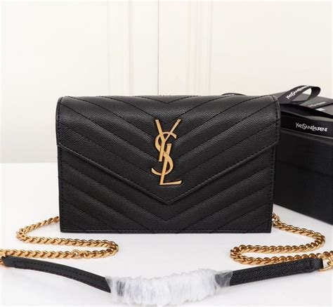 black ysl bag black chain|ysl over the shoulder bag.